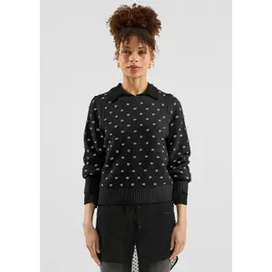 Women's Puff Sleeve Polka Dot Top QS image-2