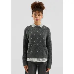 Strass-Embellished Pull for Women QS image-6