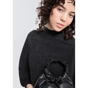 Sequin Sweatshirt with Dropped Shoulders Women QS image-3