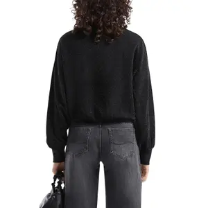 Sequin Sweatshirt with Dropped Shoulders Women QS image-5