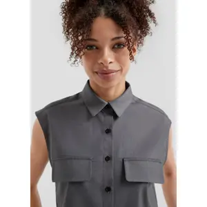 Women's Gilet with Patch Pockets QS image-3