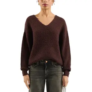 Womens V Neck Knit Sweater QS Regular Fit image-2