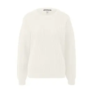 Structured Knit Cotton Blend Pullover for Women QS image-0