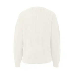 Structured Knit Cotton Blend Pullover for Women QS image-1
