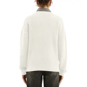 Structured Knit Cotton Blend Pullover for Women QS image-5