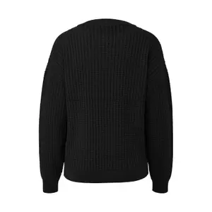 Structured Knit Cotton Blend Pullover for Women QS image-1