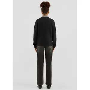 Structured Knit Cotton Blend Pullover for Women QS image-4