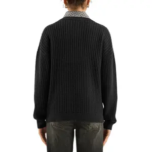Structured Knit Cotton Blend Pullover for Women QS image-5