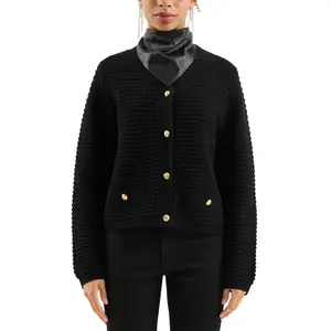 Women's Cotton Cardigan with Buttons QS image-2