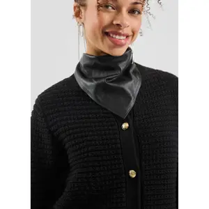 Women's Cotton Cardigan with Buttons QS image-3
