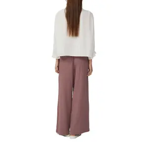 Women's Viscose Blend Blouse with Broderie Anglaise QS image-5