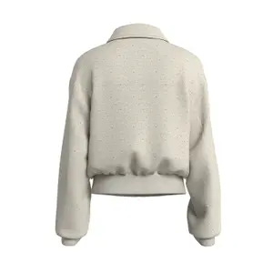 Wool Blend Jacket with Optical Effect Ladies QS image-1