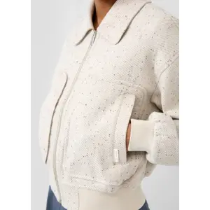 Wool Blend Jacket with Optical Effect Ladies QS image-3