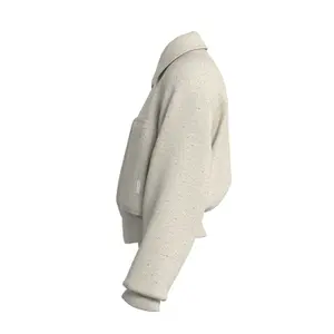 Wool Blend Jacket with Optical Effect Ladies QS image-6