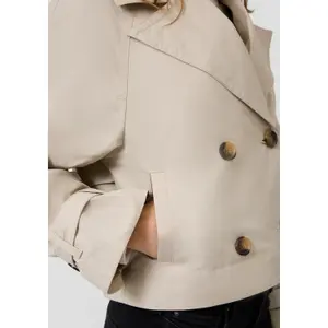 Women's Raglan Sleeve Peacoat QS image-3