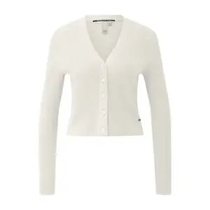 Fitted Ribbed Cardigan Women QS image-0