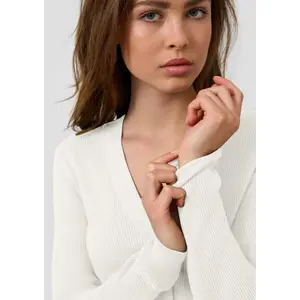 Fitted Ribbed Cardigan Women QS image-3