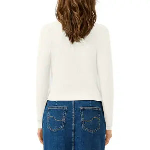 Fitted Ribbed Cardigan Women QS image-5