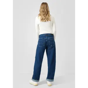 Women’s Fitted Ribbed Knit Pullover in Viscose Blend QS Slim Fit image-4