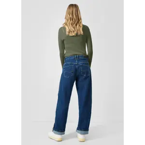 Women’s Fitted Ribbed Knit Pullover in Viscose Blend QS Slim Fit image-4