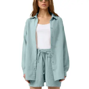 Long Sleeve Chiffon Blouse Women QS image-2