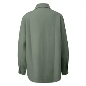 Long Sleeve Chiffon Blouse Women QS image-1