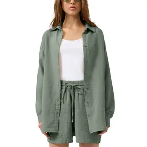 Long Sleeve Chiffon Blouse Women QS image-2