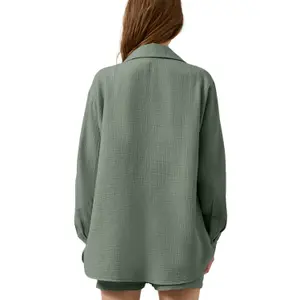 Long Sleeve Chiffon Blouse Women QS image-5