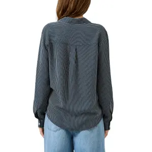 Striped Roll-Up Sleeve Blouse Women QS image-5