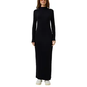 Long Ribbed Knit Dress Women QS image-2