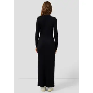Long Ribbed Knit Dress Women QS image-4