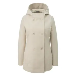 Women's Optical Wool Hoodie Coat QS image-0