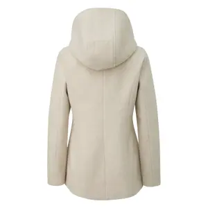 Women's Optical Wool Hoodie Coat QS image-1
