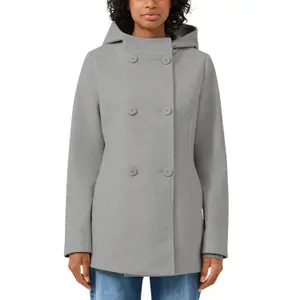Women's Optical Wool Hoodie Coat QS image-2