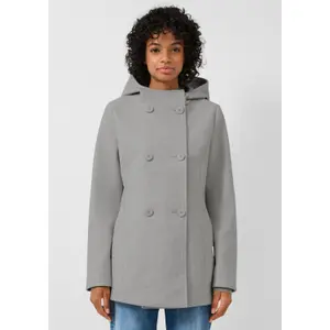 Women's Optical Wool Hoodie Coat QS image-6