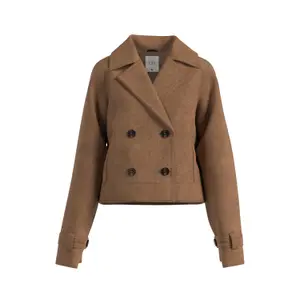 Women's Suede Peacoat QS image-0