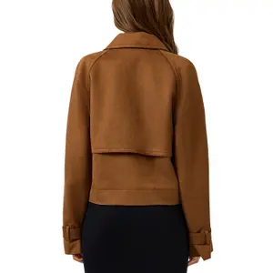 Women's Suede Peacoat QS image-5