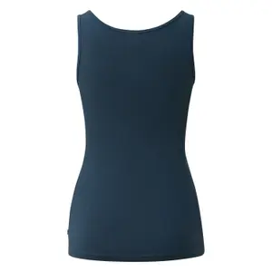 Camiseta sin mangas de cuello redondo de jersey de algodón mujer QS image-1