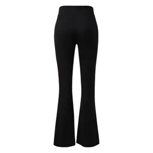 Women's Mid-Rise Flared Corduroy Jersey Trousers QS image-1