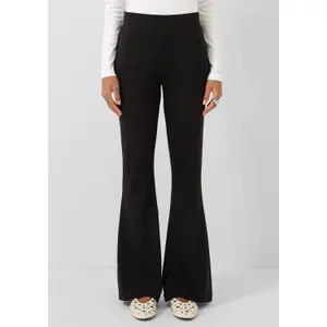 Women's Mid-Rise Flared Corduroy Jersey Trousers QS image-6