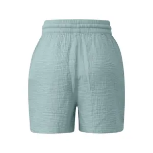 Lace Detail Elastic Waist Short For Women QS image-1