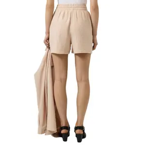 Lace Detail Elastic Waist Short For Women QS image-5