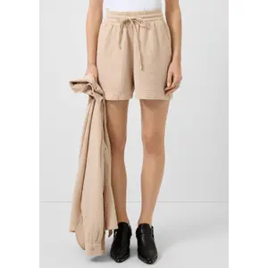 Lace Detail Elastic Waist Short For Women QS image-6