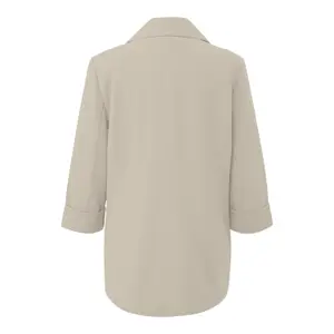 Regular Fit Interlock Blazer with Cuffed Sleeves for Women QS image-1