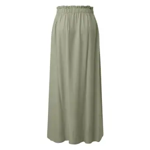 Women's Flared Long Flowing Skirt with Ruffles QS image-1