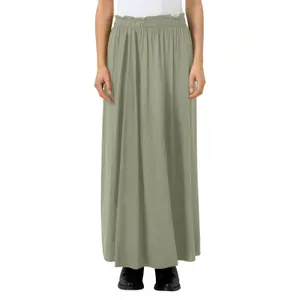 Women's Flared Long Flowing Skirt with Ruffles QS image-2