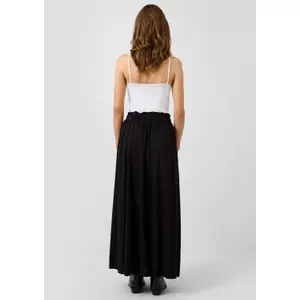 Fluid Viscose Long Skirt with Elasticated Waist Women QS image-4