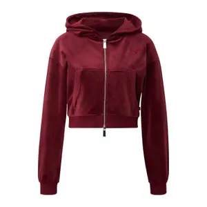 Women's Cropped Hoodie with Kangaroo Pocket QS image-0