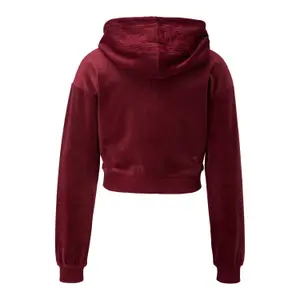 Women's Cropped Hoodie with Kangaroo Pocket QS image-1