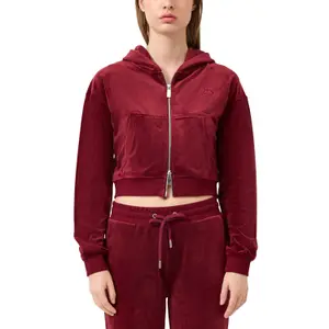 Women's Cropped Hoodie with Kangaroo Pocket QS image-2